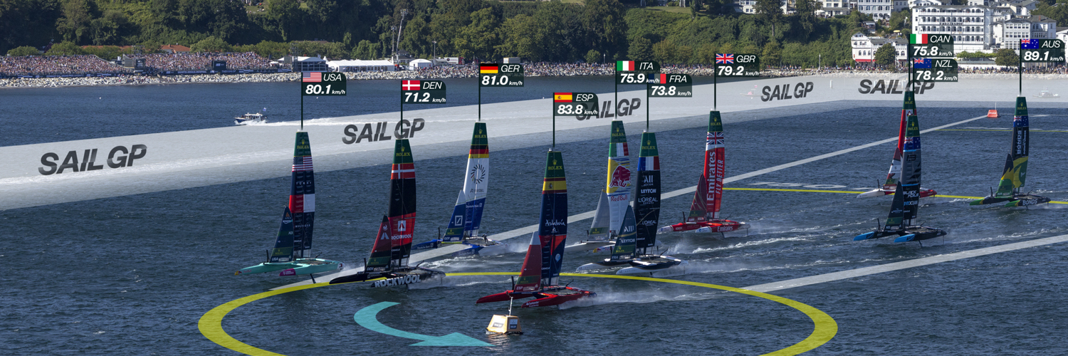 Boats in competition at the Sail Grand Prix