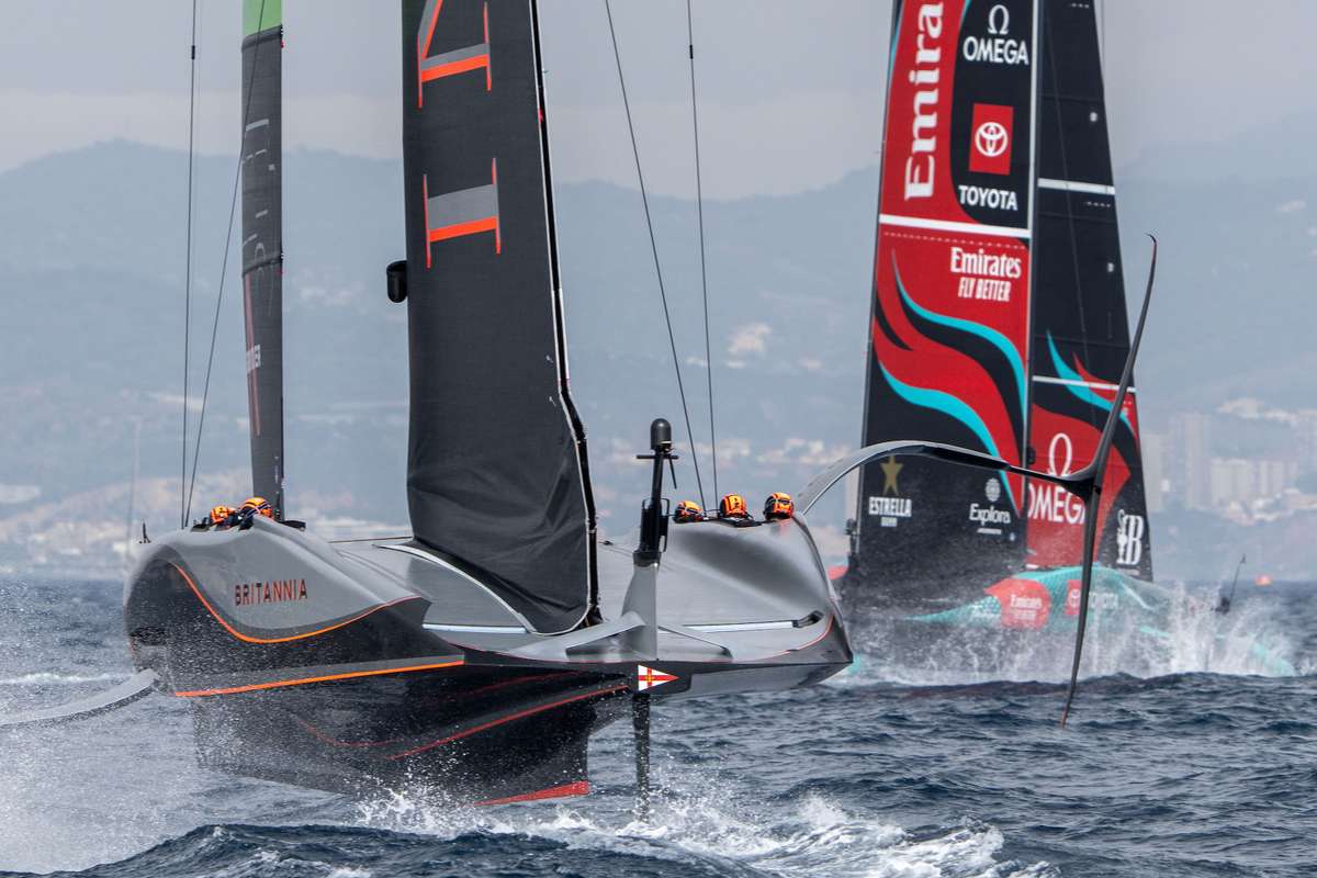 October 14, 2024. Louis Vuitton 37th America's Cup, Race Day 3. EMIRATES TEAM NEW ZEALAND, INEOS BRITANNIA