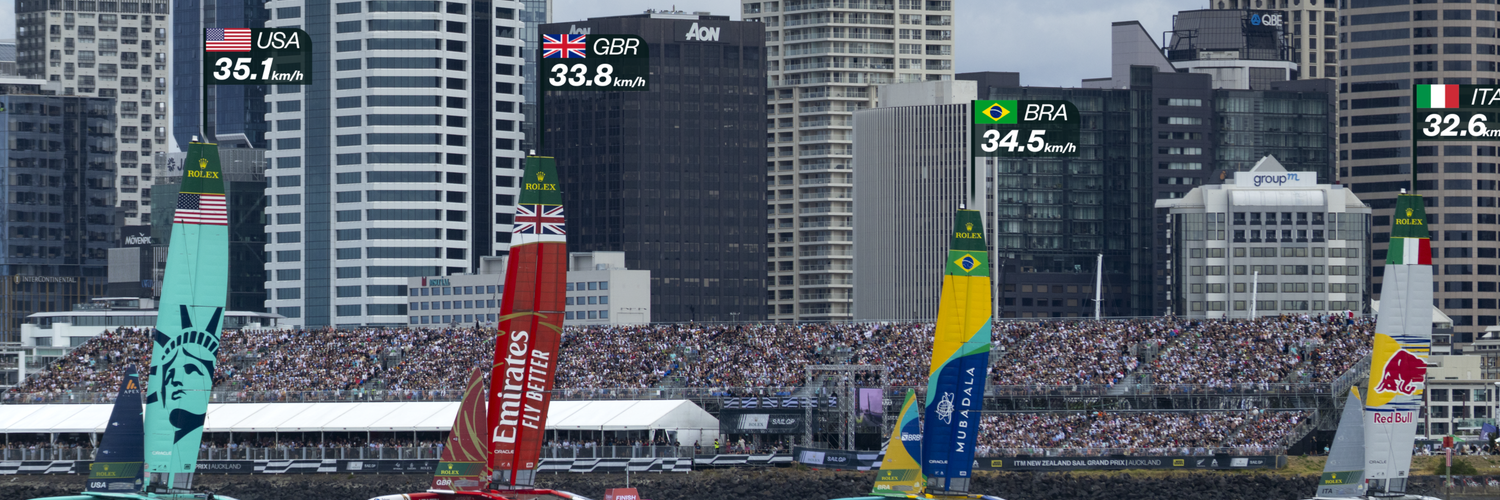 Auckland Harbour, New Zealand at the 2025 SailGP Season