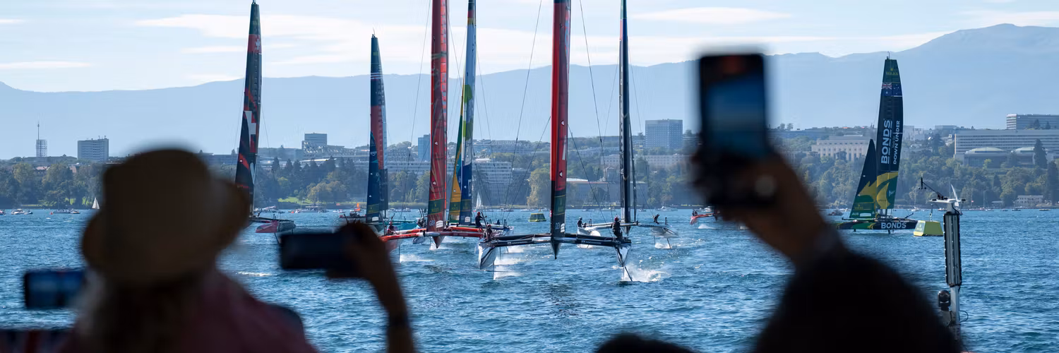 Race Day 1 of the Rolex Switzerland Sail Grand Prix held in Geneva