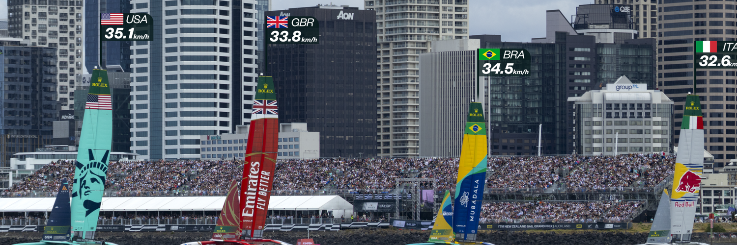 Auckland Harbour, New Zealand at the 2025 SailGP Season